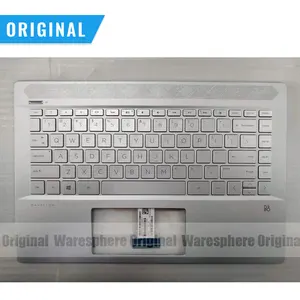 new original palmrest with us keyboard for hp 14 ce tpn q207 l19191 001 top cover with without fingerprint hole silver free global shipping
