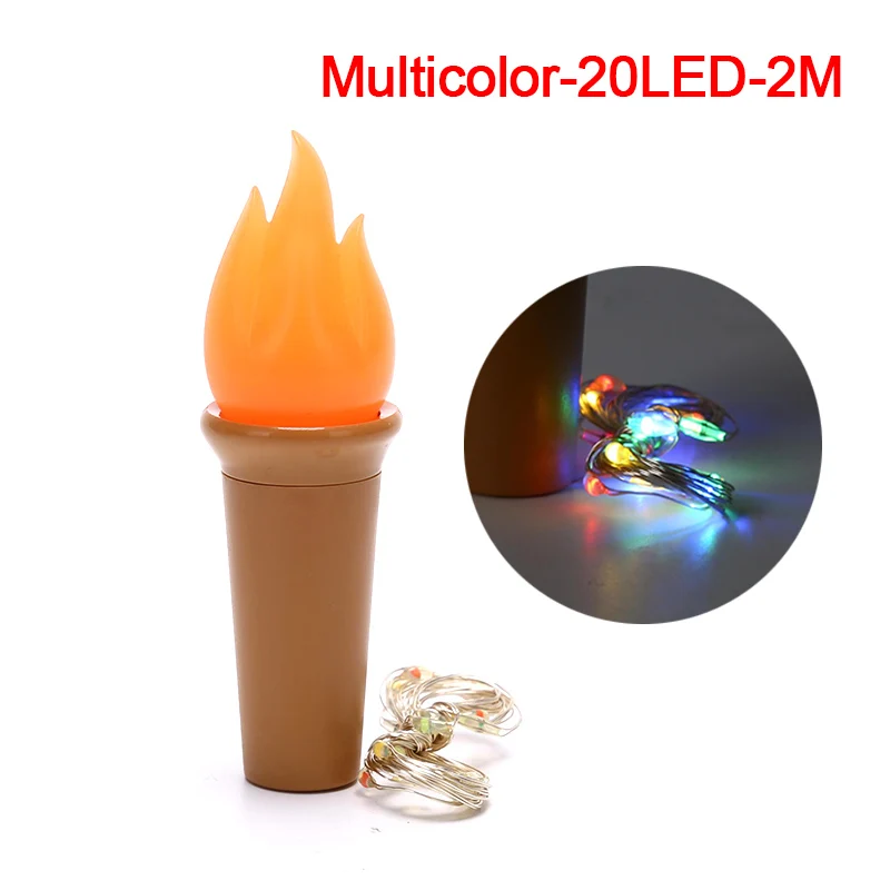 

Candle Wine Bottle Lights With LED String Lights Cork 2M Batteries Powered Garland String Fairy Night Lamp Wedding Decoration