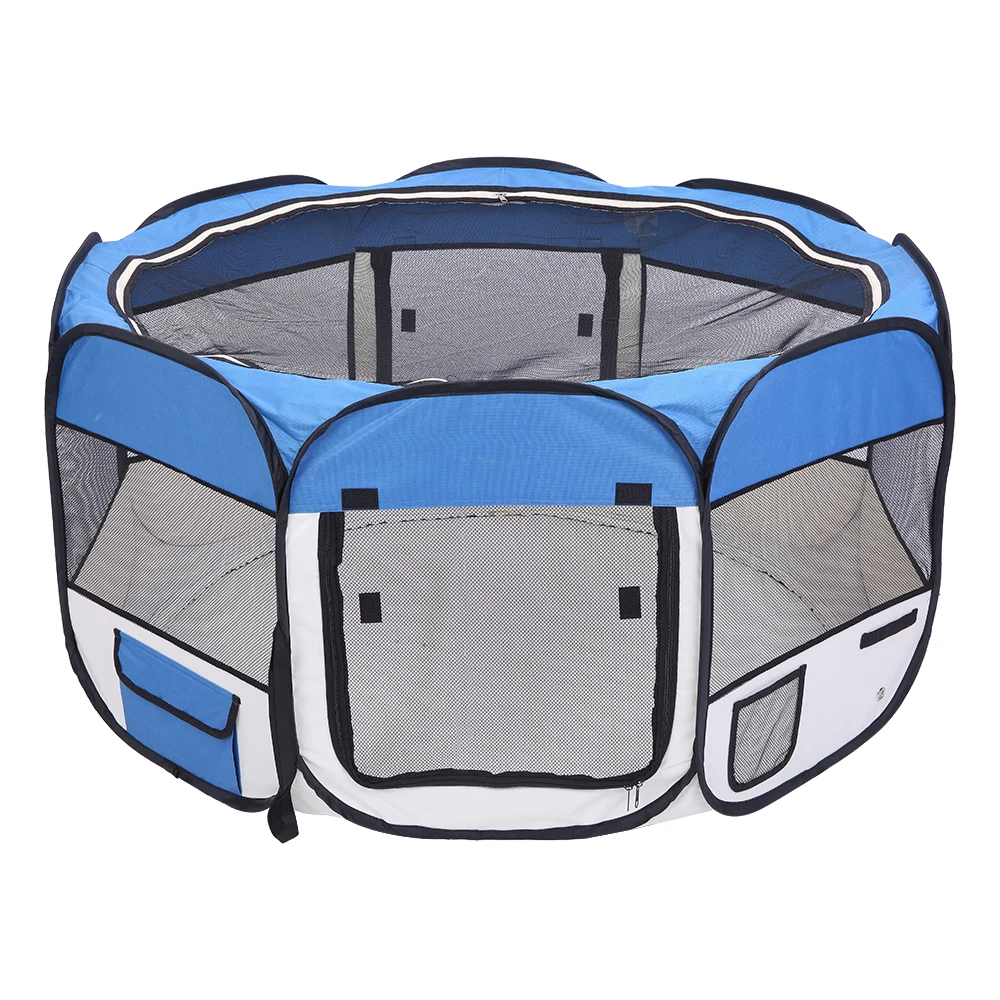 

Portable Folding Dog House Pet Carrier Tent Breathable Easy Operation Octagon Fence Outdoor Removable Puppy Kennel Bed For Cats