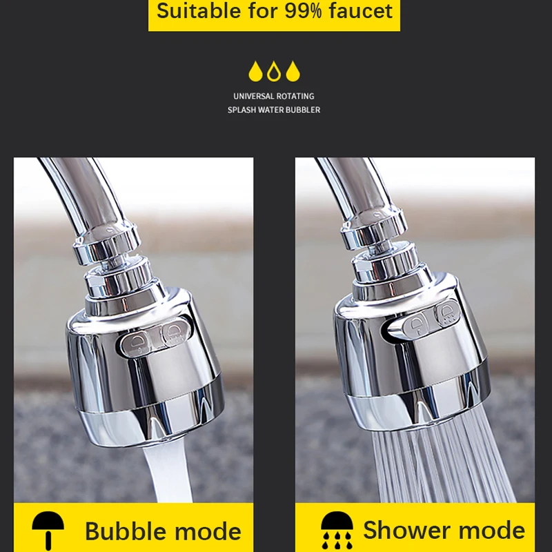 Luxury 360 Degree Kitchen Faucet Bubbler Aerator Water Saving Tap Shower Head Filter Nozzle For Bathroom | Обустройство дома
