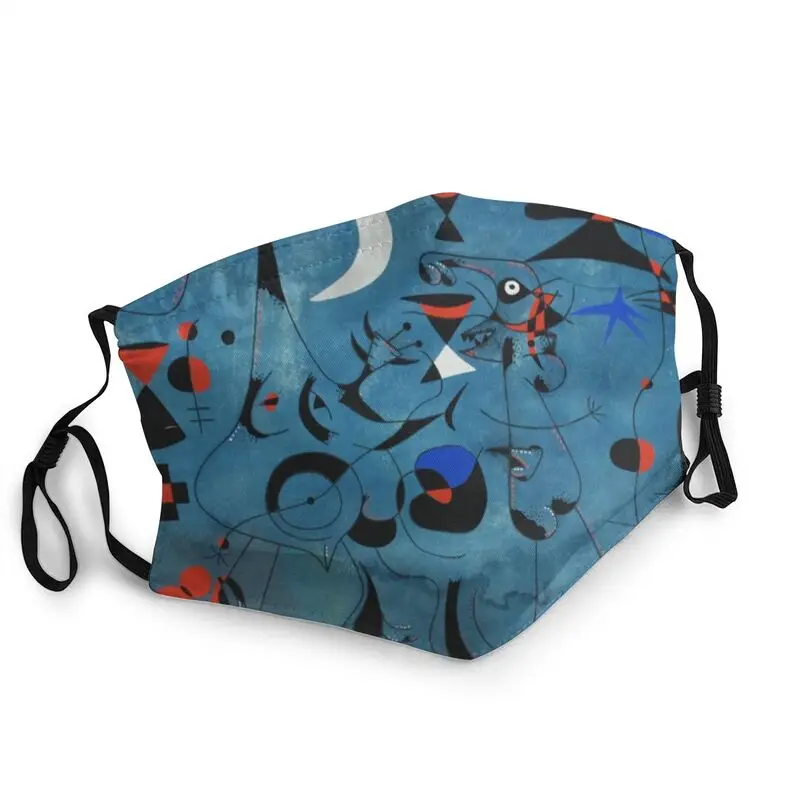 

Joan Miro Краски ing моющийся лицевая маска для взрослых Луна Краски простые абстрактные Пылезащитная Маска Защитная крышка респиратор муфельна...