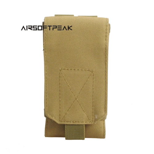 Tan AIRSOFTPEAK 600D тактические Спортивные сумки Molle 5,5 дюймов поясные сумки для охоты и пеших прогулок EDC сумка для мобильного телефона сумка для аксессуаров - Цвет: Tan