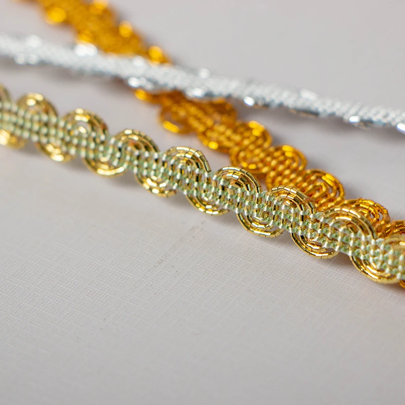 1 м новейшая Серебряная Золотая кружевная ткань Высококачественная лента