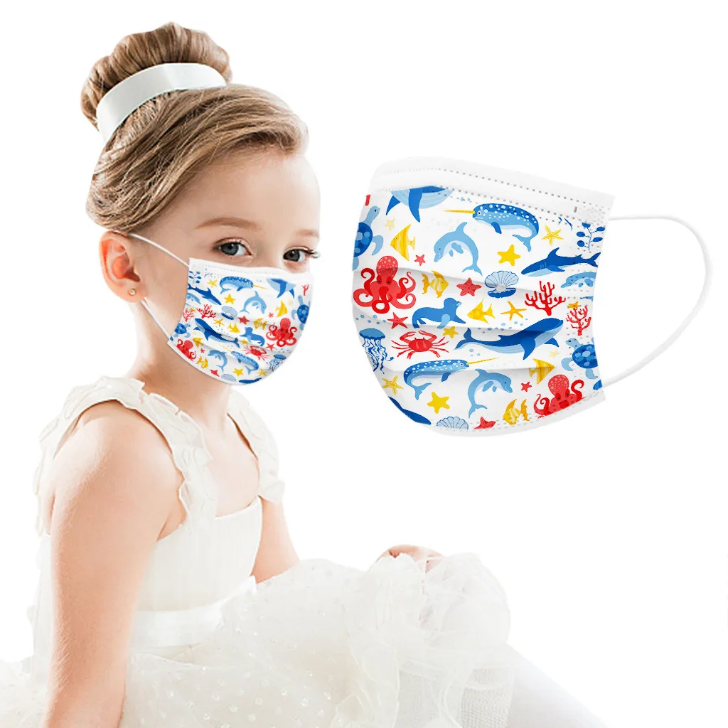 

Children's mask Disposable Face Mask Industrial 3Ply Ear Loop 50PC Face mask safe Breathable Protective Masks Fast shipping