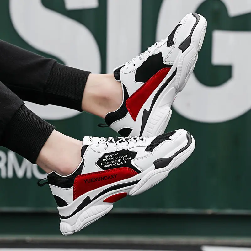 Мужские кроссовки на толстой подошве Вулканизированная подошва лоферы для