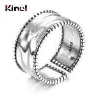 kinel genuine 100 fashion 925 sterling silver ring irregular adjustable finger rings party wedding for women jewelry making