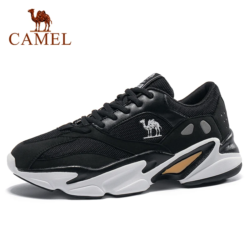 895Black White-Male CAMEL/женская и Мужская Спортивная обувь для бега, модные повседневные Нескользящие износостойкие кроссовки, увеличивающие рост, дышащие кроссовки - Цвет: 895Black White-Male