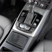 car gearshift panel decoration frame air conditioner control carbon fiber sticker trim for audi a6 c7 rhd lhd auto accessories