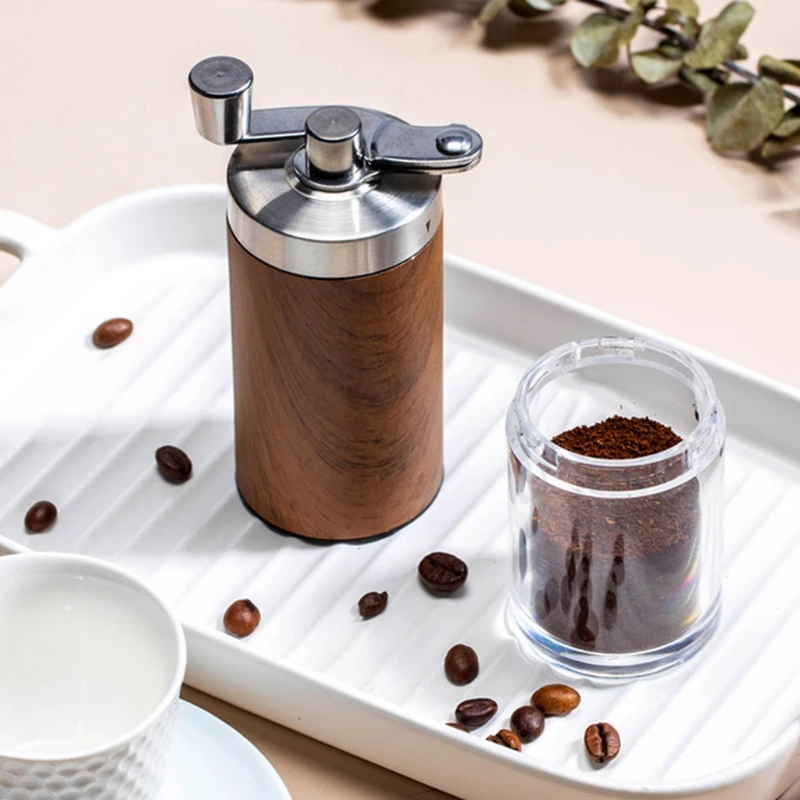 

Portable Hand Manual Coffee Grinder Stainless Steel Coffee Bean Burr Mill Hand Crank Grinders for Home Office Kitchen