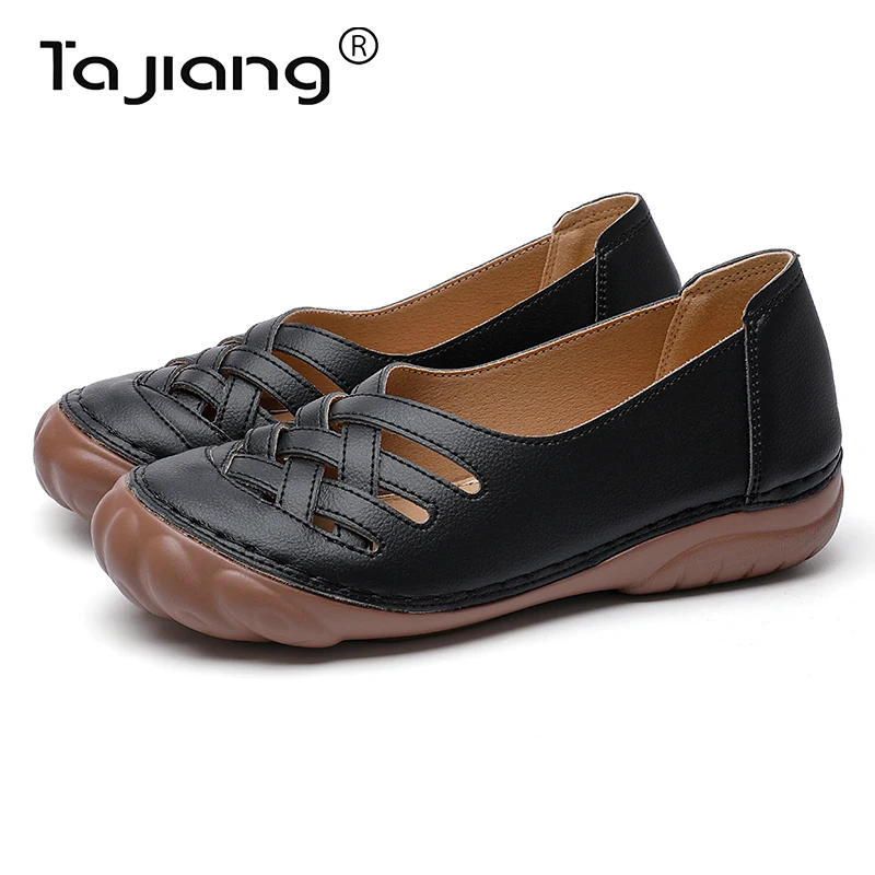 Ta Jiang Genuine New European and American women's spring and autumn single shoes round toe large size low-top soft shoes T948-4