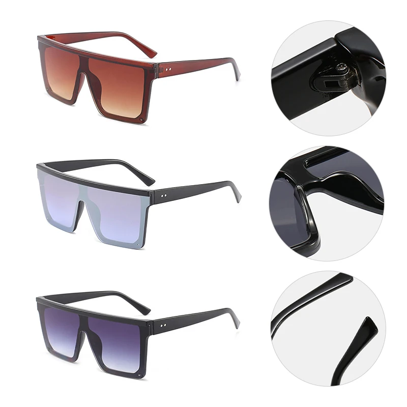 

Men Women Same Style Oversized Square Sunglasses One-Piece Fashion Sunglasses With Transparent Lens Oculos De Sol Quadrado