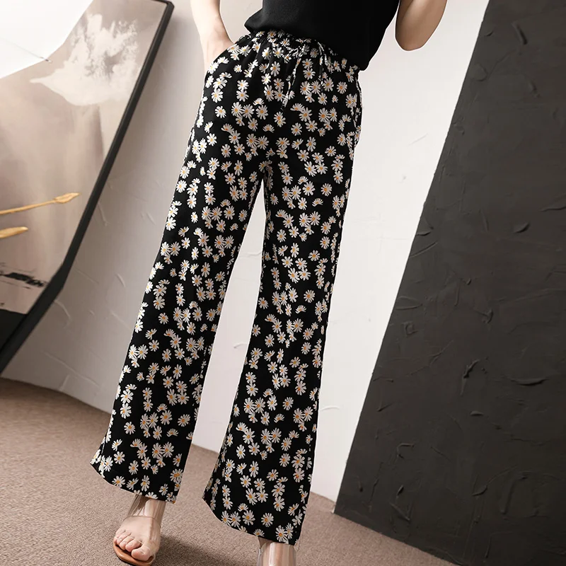 Новые модные летние красивые штаны французский шелк Tencel женские брюки с высокой