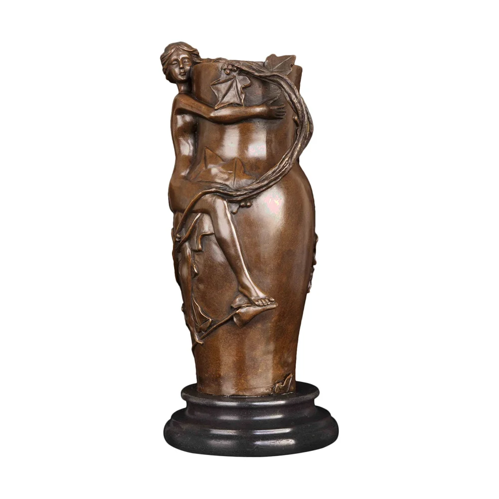 Классическая ваза для девушек Статуэтка из настоящей бронзы под старину