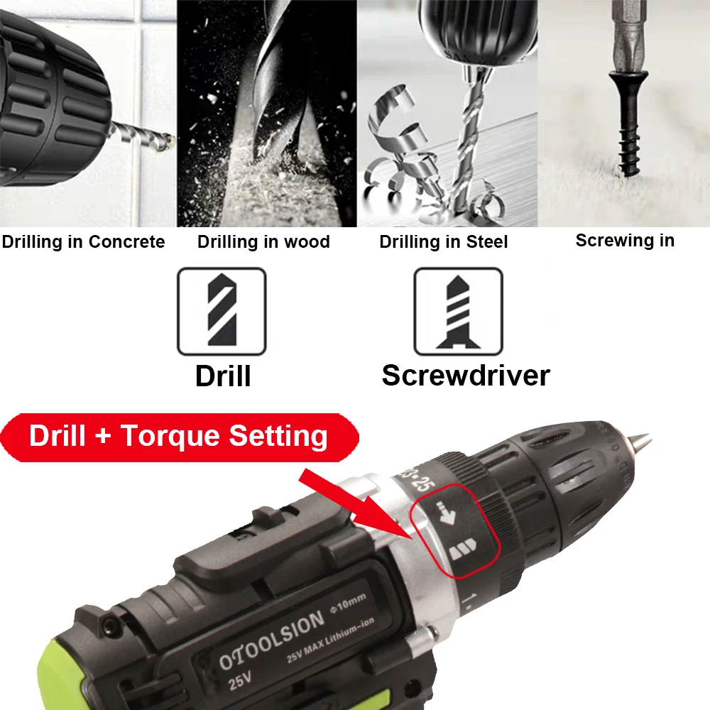 Беспроводные отвертки с крутящим моментом 25 в + 1 беспроводная отвертка