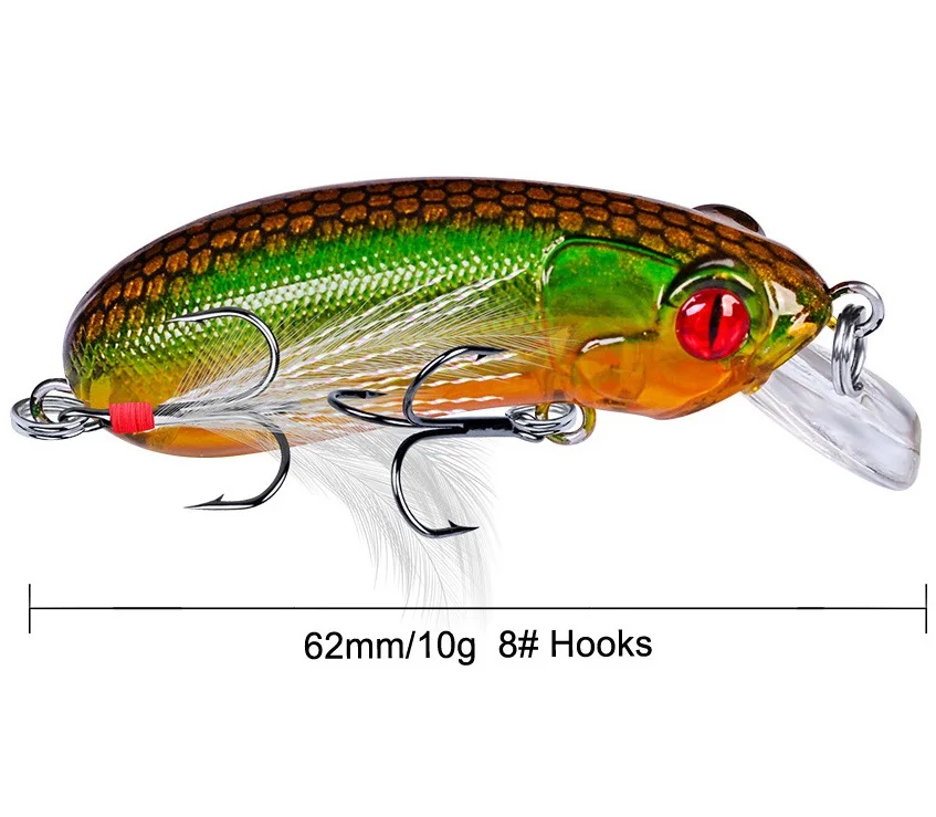 62 мм 10 г крысиная мышка топовый Поппер Троллинг рыболовная приманка с 3d-глазами |