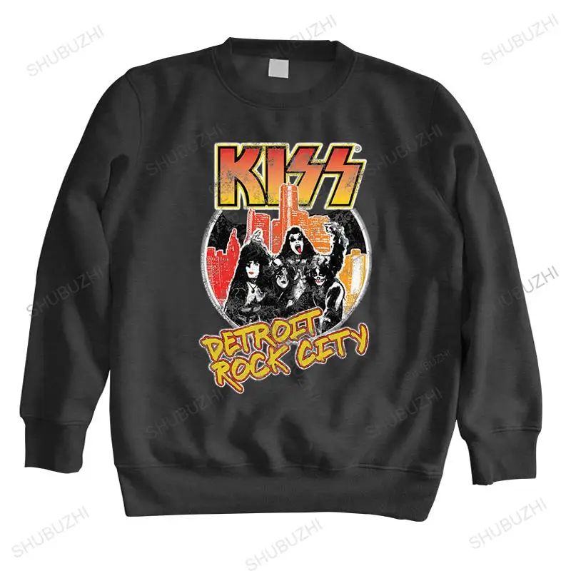 

autumn hoodies Man crew neck hoodie Kiss Detroit Rock City Licensed Band brand hoodie for boys brand men autumn hoodie
