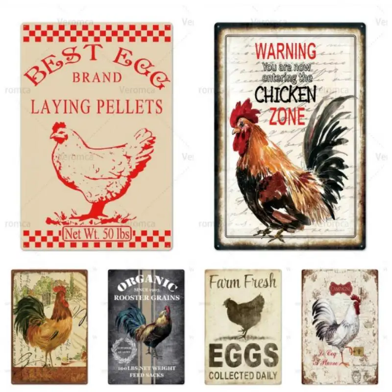 Декор для цыплят фермерского дома жестяной знак винтажный металлический