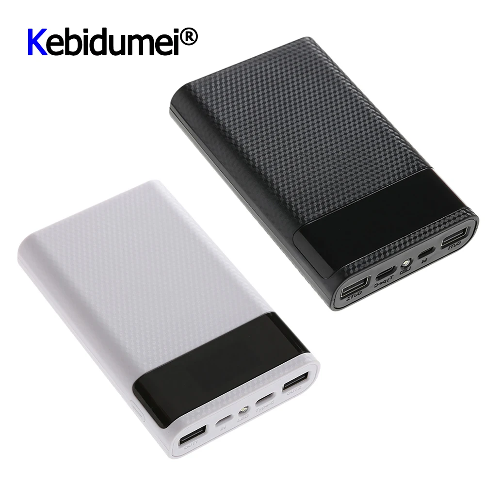 QC 3 0 быстрая зарядка двойной USB Type C чехол для внешнего аккумулятора DIY 4x18650