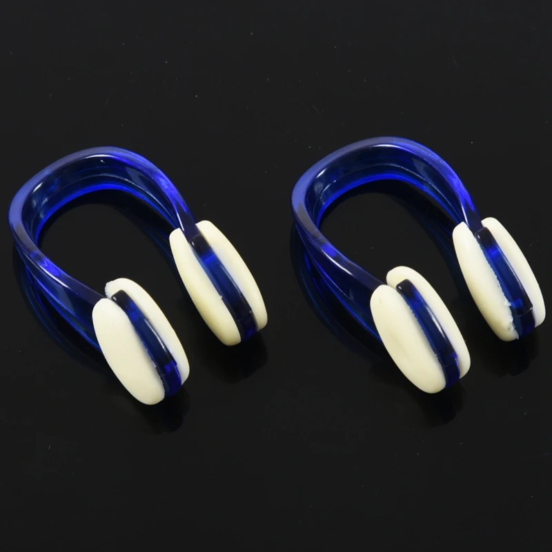 Плавание Дайвинг водонепроницаемый зажим для носа синий белый 2 шт. | Спорт и