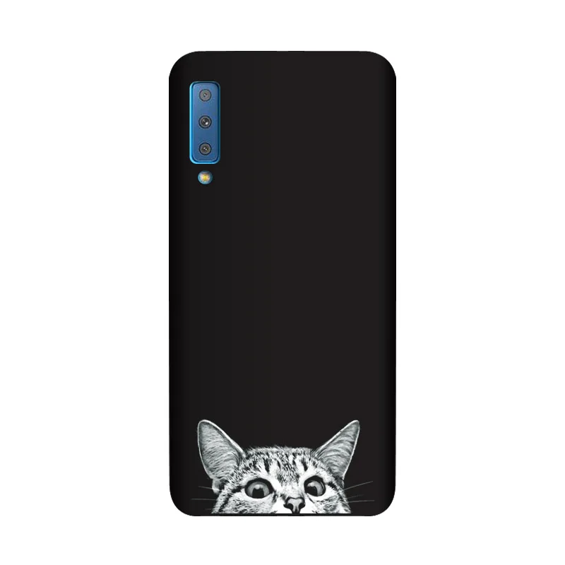 Силиконовый чехол QAQsam для Samsung Galaxy A7 2018 A750 матовый телефона с рисунком цветов