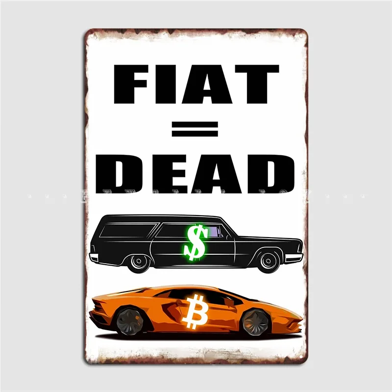 

Money Dead Bitcoin Metal Sign Design Garage Club Cinema Kitchen Garage Decoration Tin Sign Poster