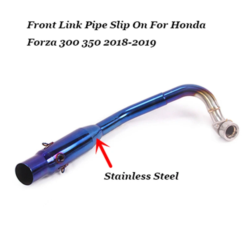 Slip On For Honda FORZA 300 forza300 350 2018 2019 Motorcycle Exhaust Escape Modified Carbon Mid Link Pipe Muffler Scooter - - Racext 19