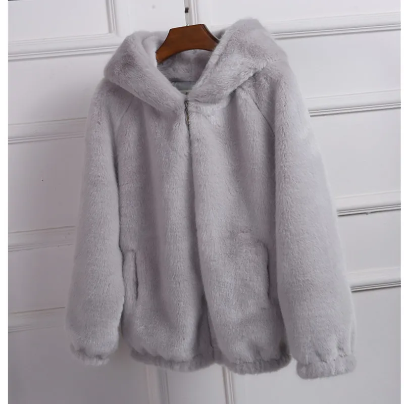 Женское пальто из искусственного меха коллекция 2019 года зимняя Корейская куртка