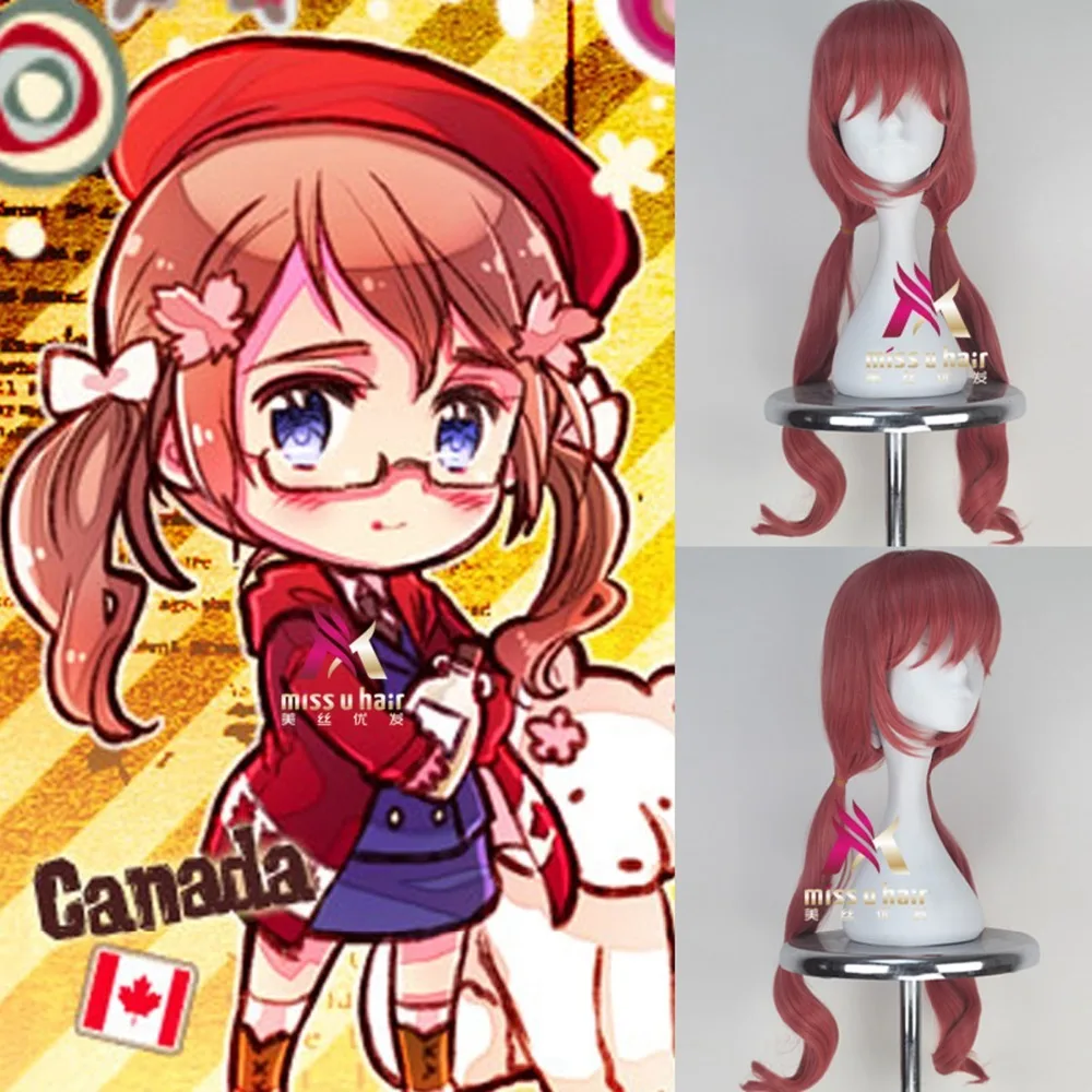 Новый фильм хеталия и страны оси парик для косплея Мег красный волос костюмы Для