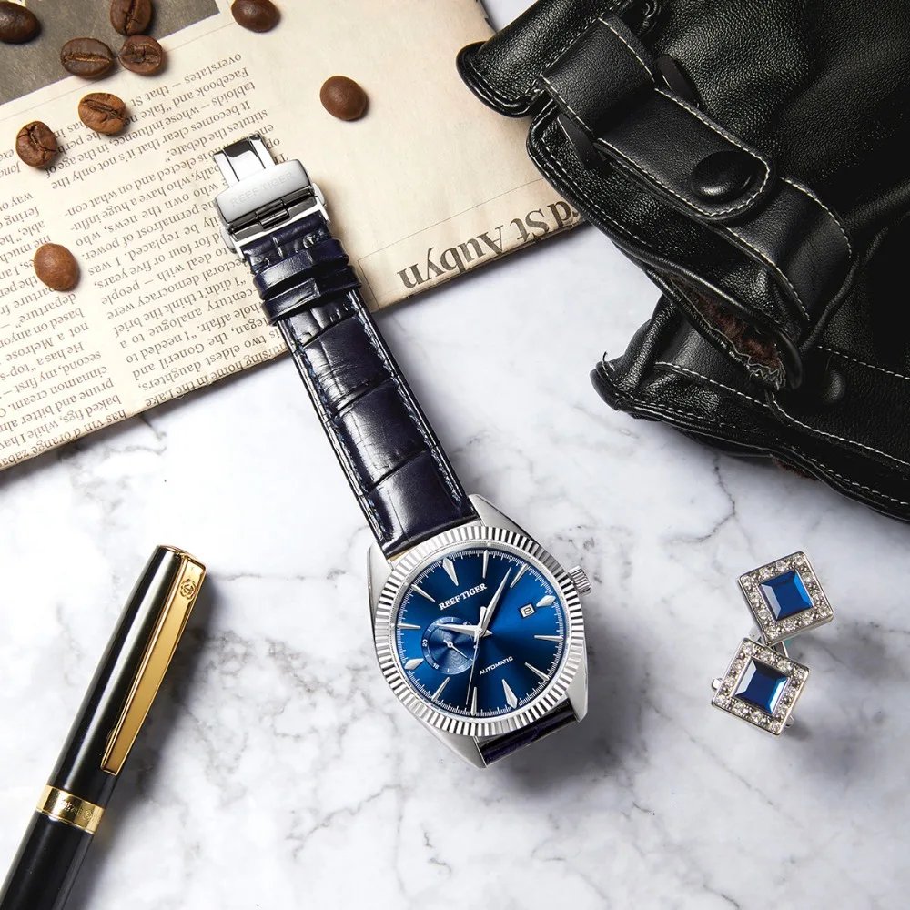 Мужские автоматические часы с ремешком Tiger Reef/RT Роскошные водонепроницаемые из