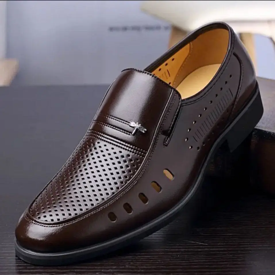 Модная новинка Мужская повседневная кожаная обувь Деловая мужская на полой