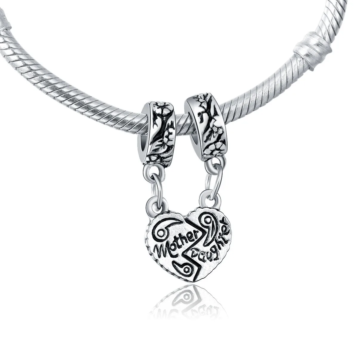 Heart Charm Beads Fits Pandora Charms Silver 925 Original Bracelet Jewelry Valentine's Day Mary Poppins Berloque Bijoux DGB329 |