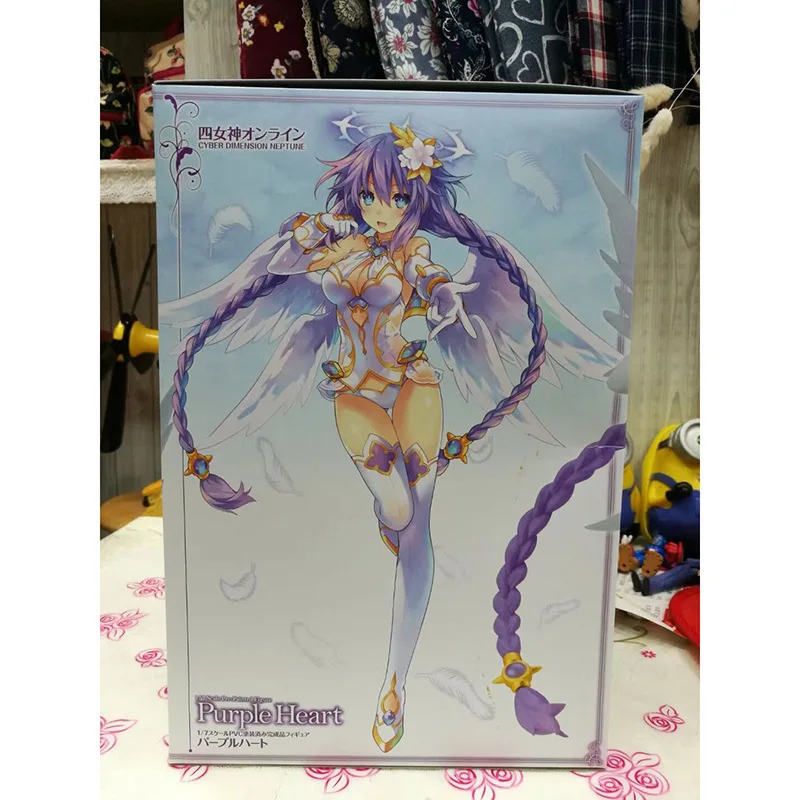 Фигурки героев японского аниме 25 см гипергабаритные нептуния фиолетовое сердце