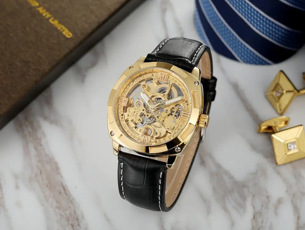 Forsining Sport Watches Black Silver Open Work Clock Male Luminous Waterproof Mens Automatic Wrist Top Brand Luxury | Наручные часы