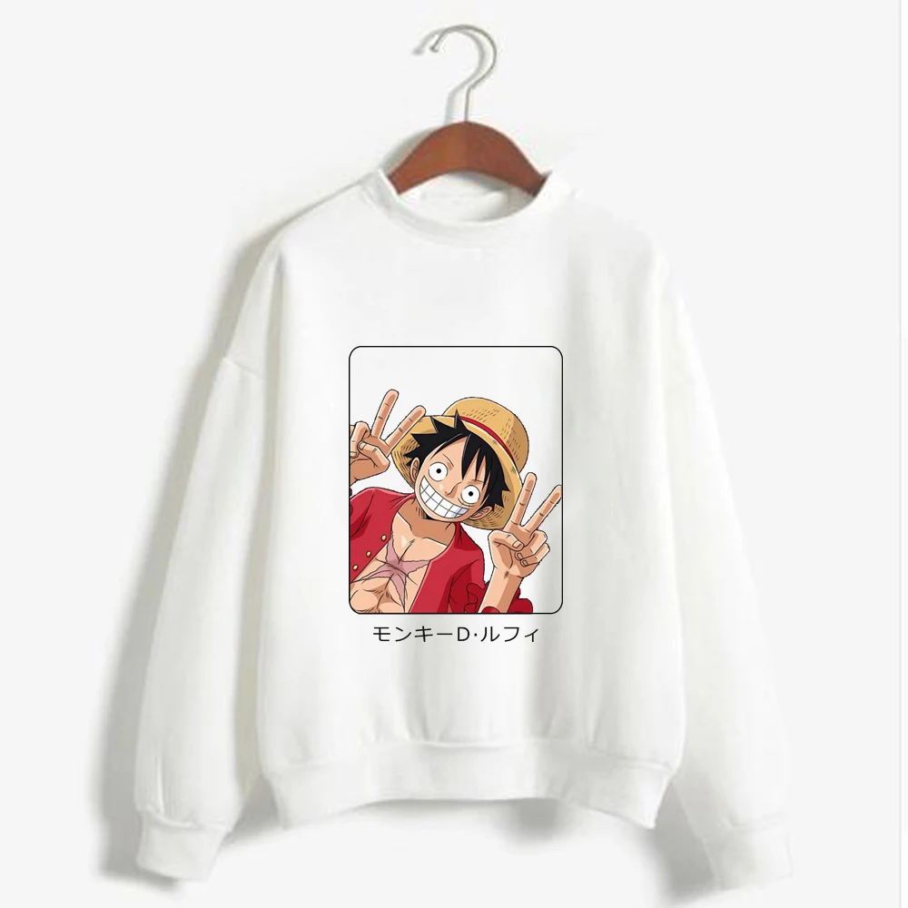 

Anime Harajuku One Piece Print Pullover Sweatshirt Long Sleeve Autumn Winter Hoodie Unisex Top