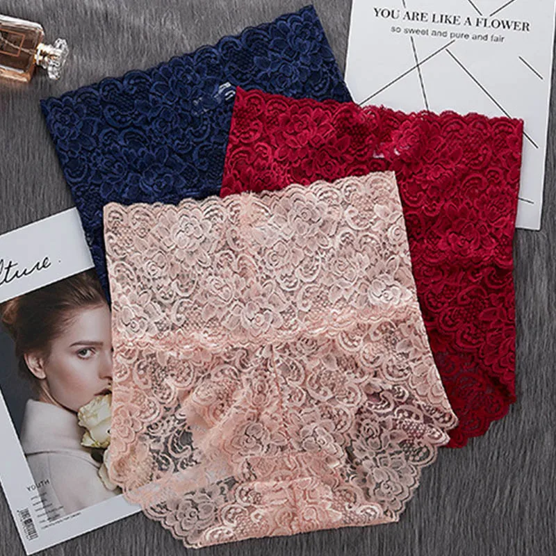 3 шт. трусики для женщин нижнее белье сексуальное кружевное дышащее мягкое