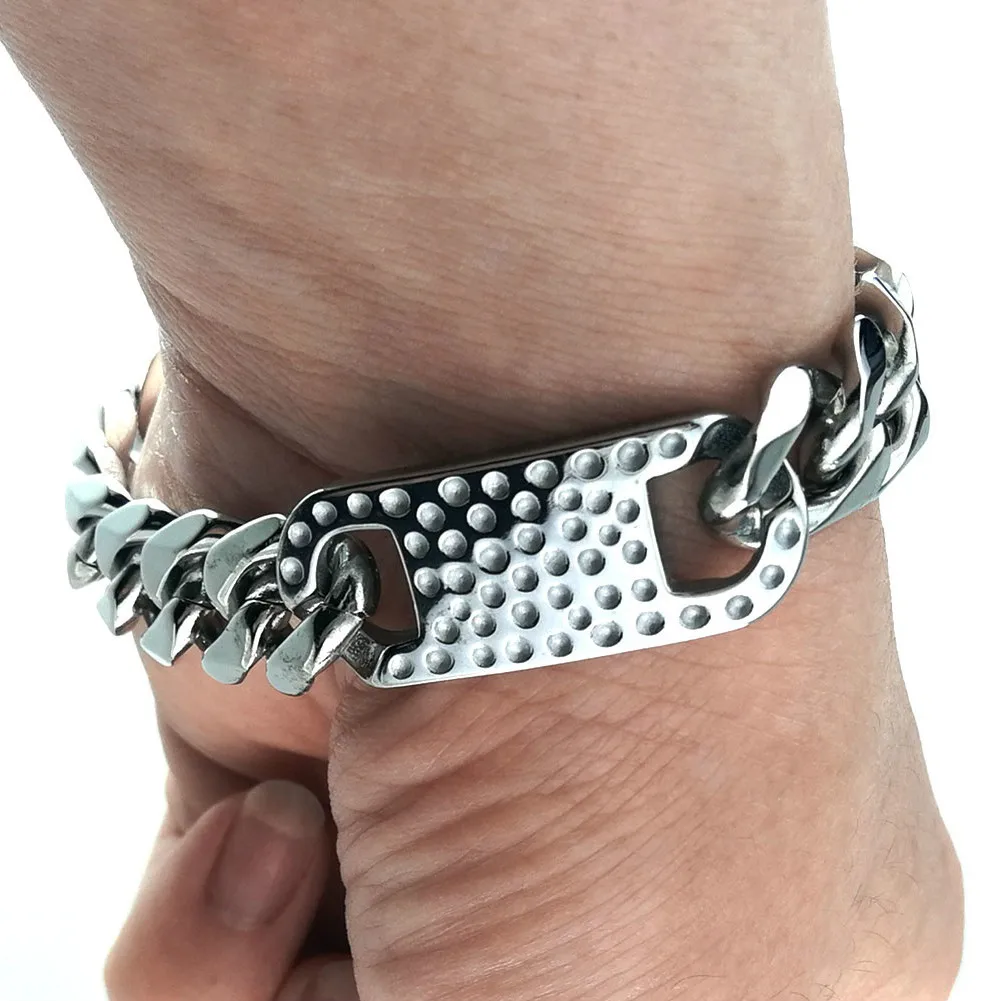 

Mens Boys Stainless Steel bracelet Chain Gift Promotion Jewelry B196