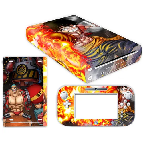 YS-WIIU-0080 Аниме one piece Luffy стикер кожи для nintendo wii u консоль крышка с пультами контроллер скины для геймпад для nintendo wii u наклейка - Цвет: YS-WIIU-0080