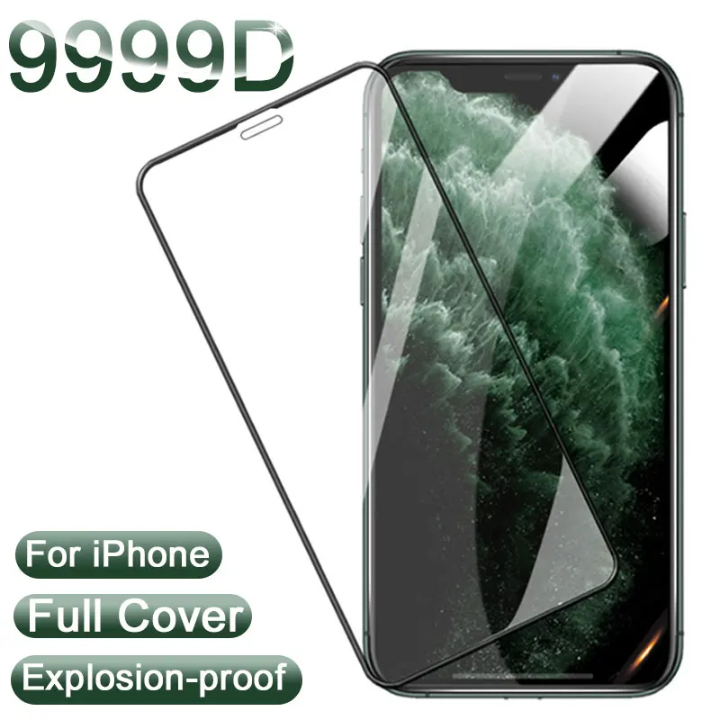 Защитное стекло 9H для iPhone 12 Mini 7 8 Plus 11 Pro X XS Max закаленное защиты экрана XR полное