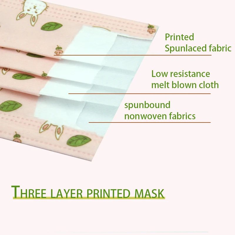 30 шт одноразовые маски для детей принт с героями мультфильмов 3 слоя