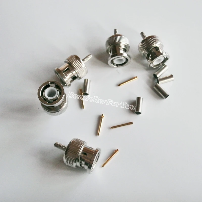 1Pcs Connector BNC Male Plug Crimp Straight RF For Coaxial Cable RG316 RG174 LMR100 | Обустройство дома