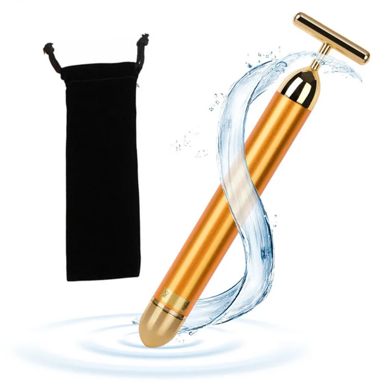 Массажер для лица похудения 24k Gold Vibration Beauty Bar импульсный укрепляющий роликовый