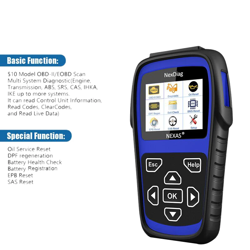 Сканер Nexas ND603 для Ford OBD2 полная система диагностики автомобиля ABS TPMS EPB сброс