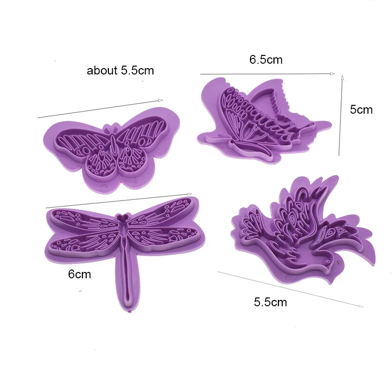 4 шт. Стрекоза бабочка Орел шаблон Керамика инструменты тиснение пресс штамп DIY