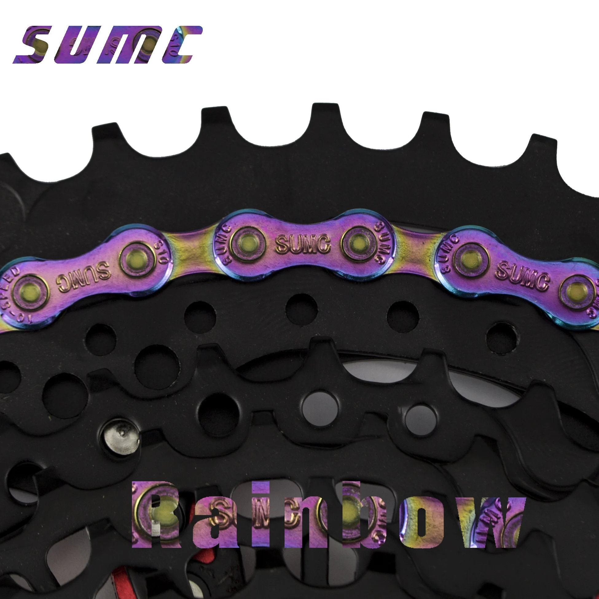 SUMC MTB Bicycle Chain 9 / 10 / 11 / 12 Speed Current  Gold, Silver, Rainbow,Black for Road Bike Ultralight 116/126 Links images - 6