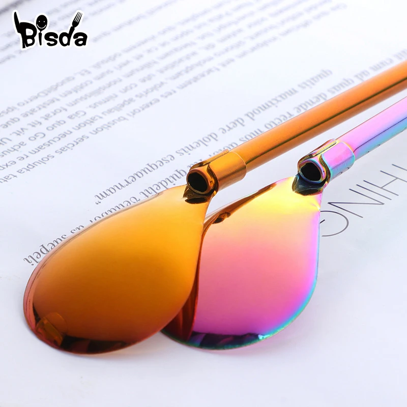 1 шт. Питьевая соломенная ложка с длинной ручкой посуда для бара 18/10 нержавеющая