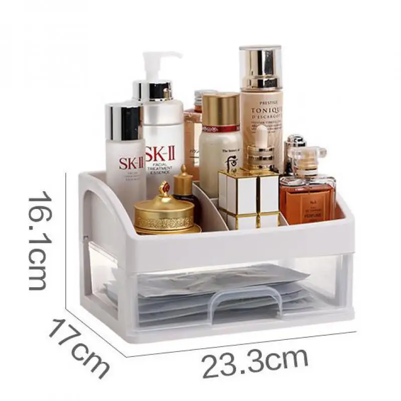 

Household Dustproof Storage Box Simple Transparent Organizer Cosmetic Desktop Storage Box Drawer Type