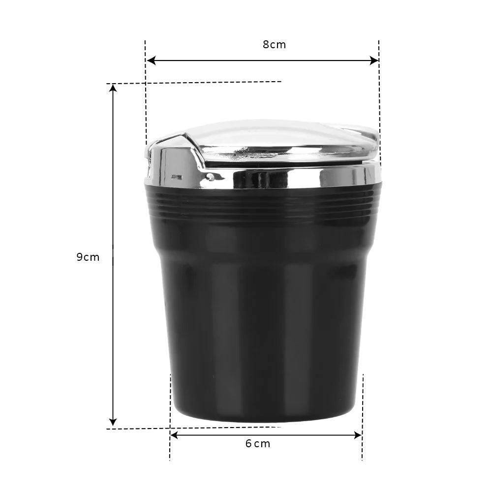 

FORAUTO Car Ashtray with LED Blue Light Ashtray Ash Holder Plastic Cigarette Smoking Cup Portable Car Interior Accessories