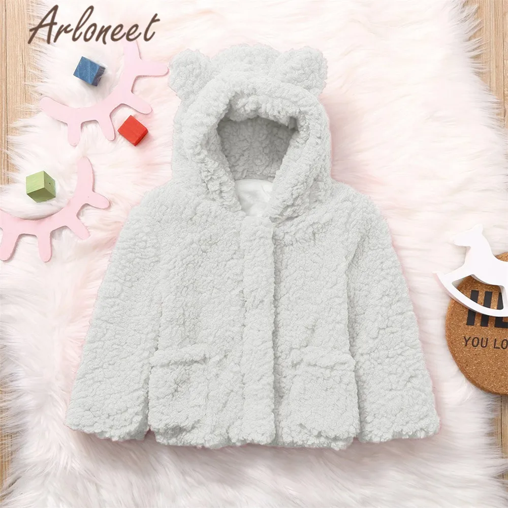 ARLONEET пальто с героями мультфильмов теплое зимнее плотное пальто для маленьких девочек верхняя одежда на молнии с капюшоном плащ г. Пальто для новорожденных верхняя одежда для девочек