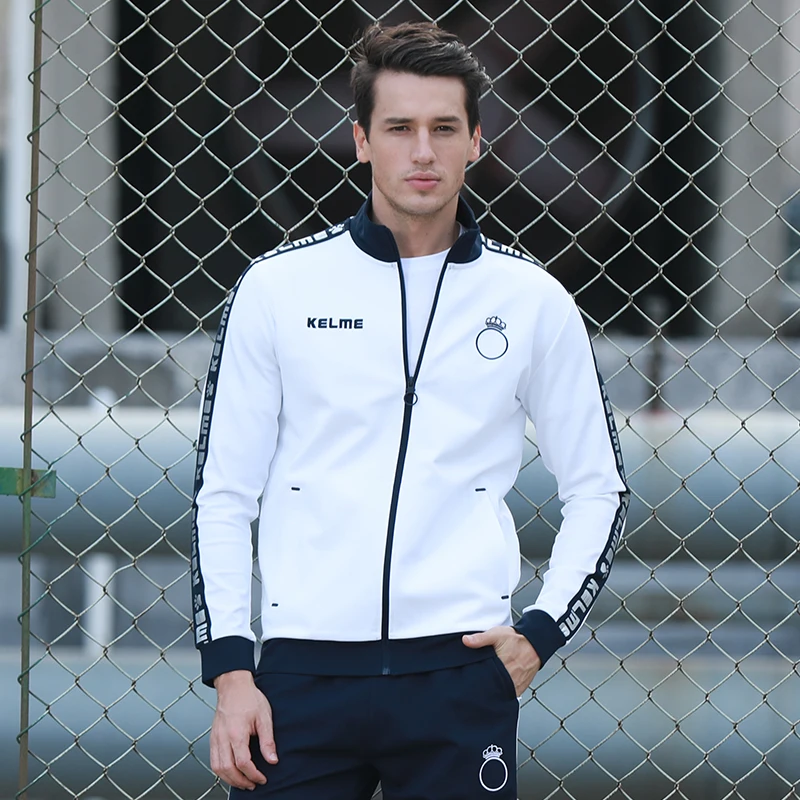 Мужская спортивная куртка KELME винтажная в полоску для бега на весну 3881206|Мужские