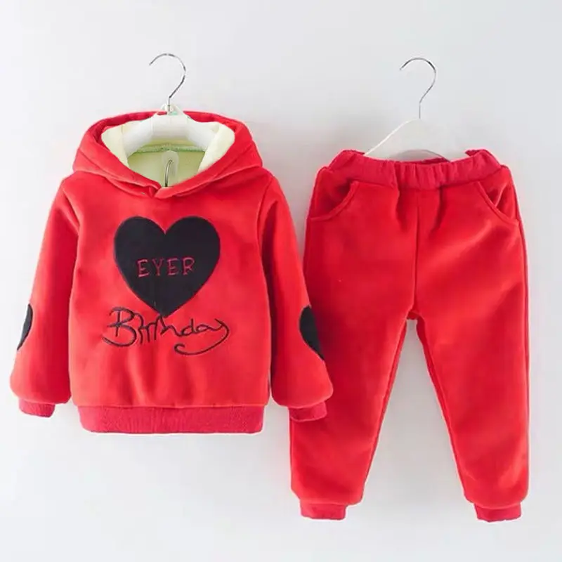 Новые зимние комплекты теплой одежды для девочек Детские хлопковые плотные